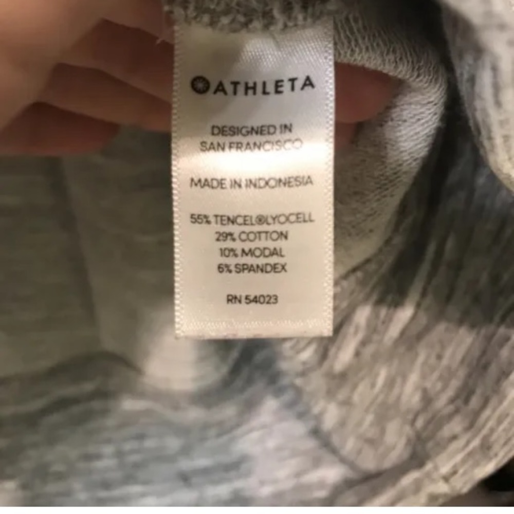 Athleta Marl Gray Bandha Yoga Sweatshirt Tencel/Lyocell Modal pullover cozy S - Picture 8 of 10